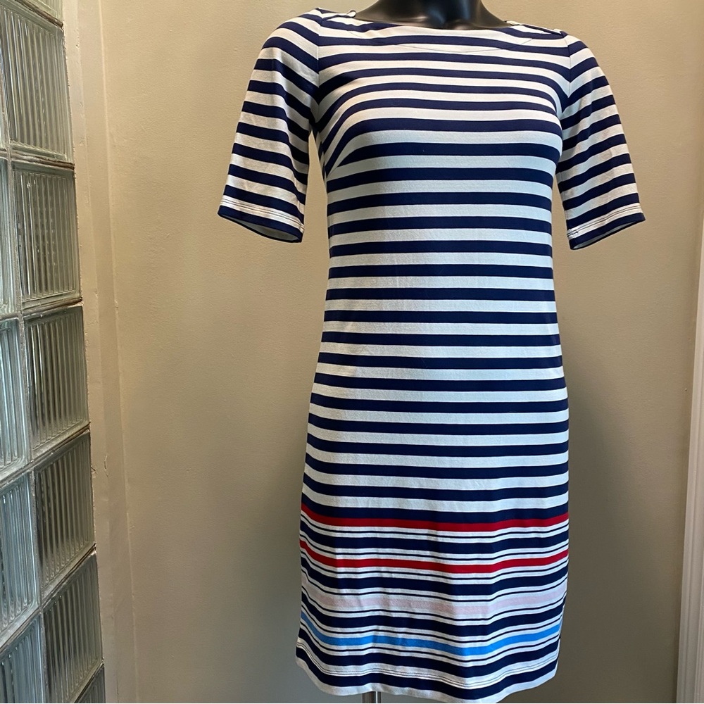 Tommy Hilfiger Nautical Striped Dress Boat Neckline Woman’s Size XS